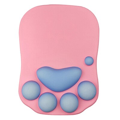 3D Cute Mouse Pad Anime Soft Cat Paw Mouse Pads Wrist Rest Support Comfort Silicon Memory Foam Gaming Mousepad Mat: Pink