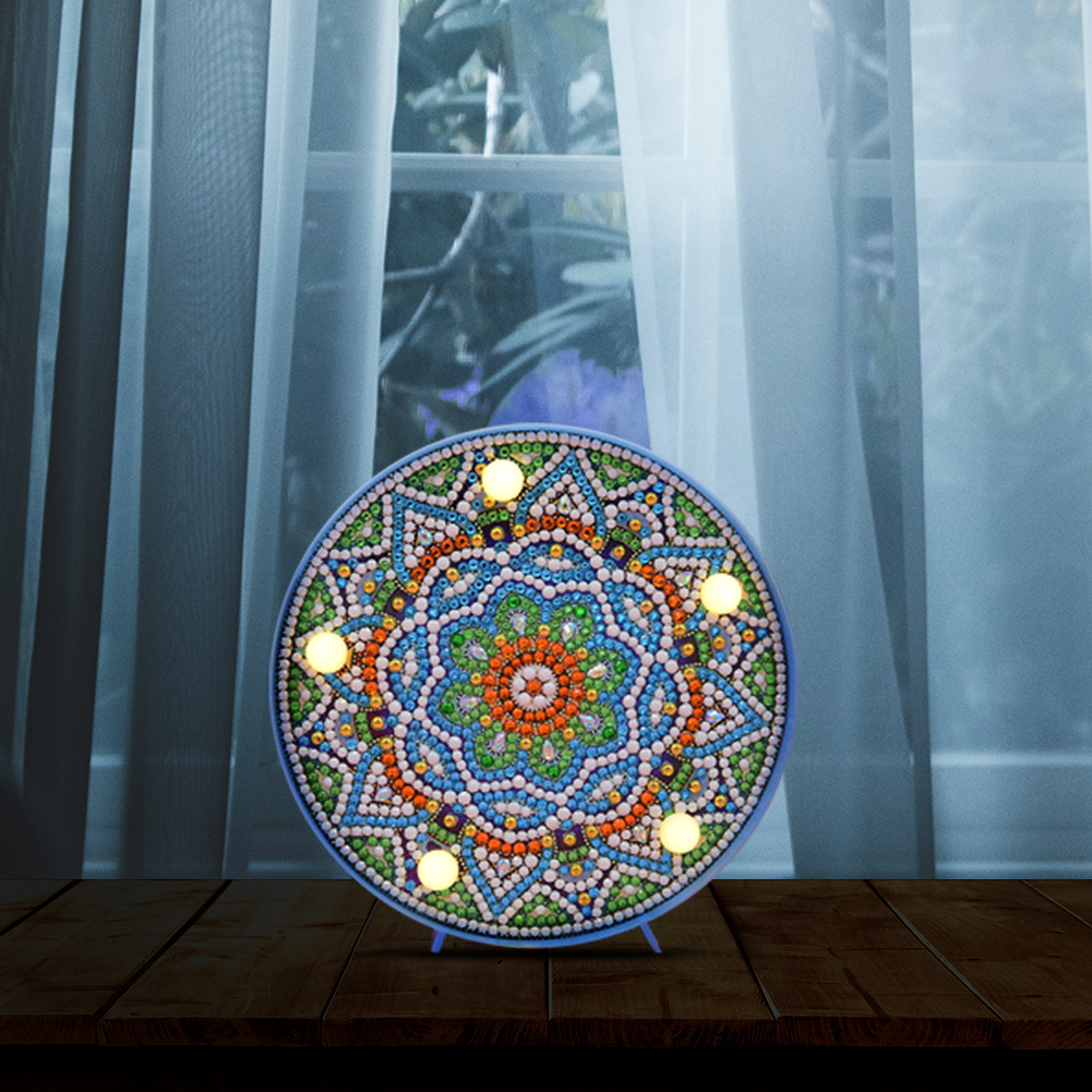 Diamant Malerei LED Lampe Licht Mandala 5D Diamant Stickerei Landschaft Strass DIY Diamant Weihnachten Halloween