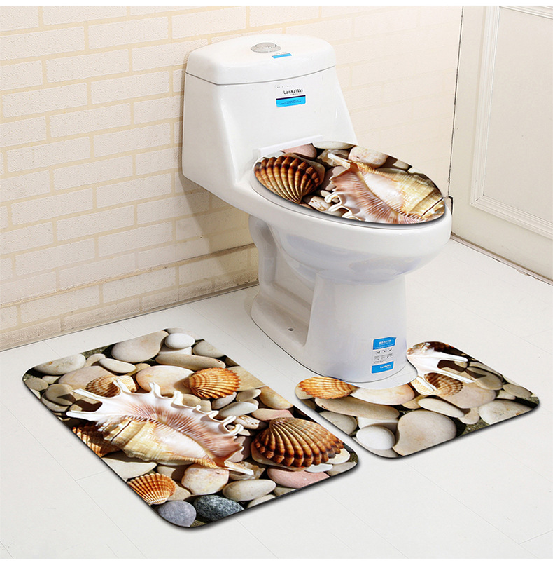 Zeegle Bathroom Mat Set Microfiber Carpet For Bathroom Toilet Lid Cover Bath Mat for Home Decoration Absorbent Bathroom Rugs Set: P-3pcs