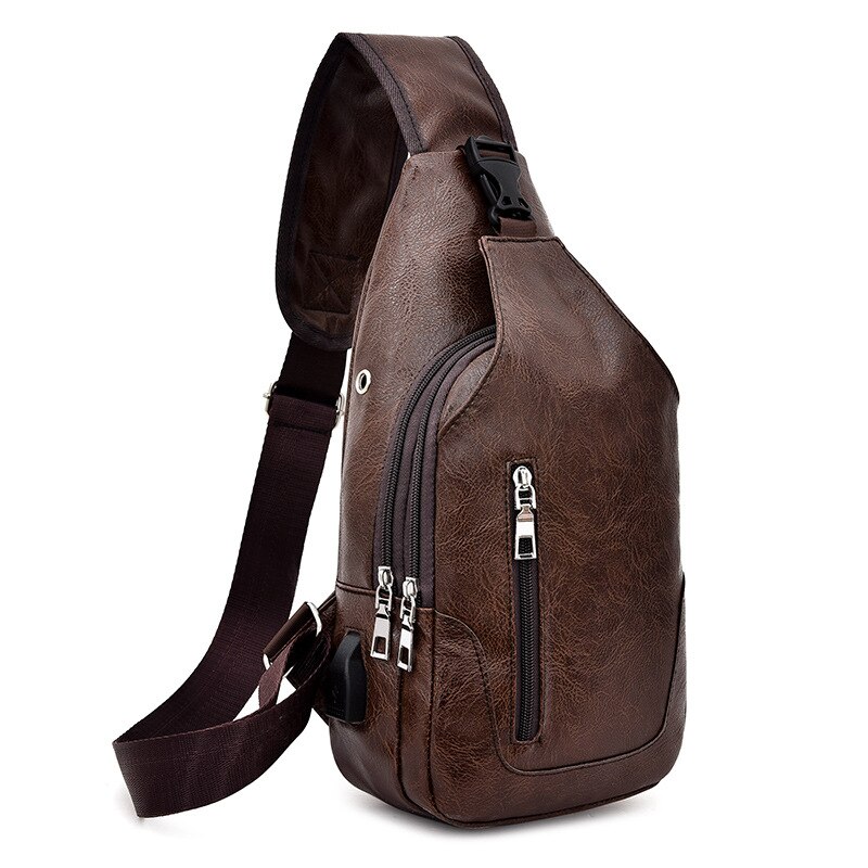Heren messenger bag pu leren schoudertas borsttas vrijetijdstas kleine rugzak zakken