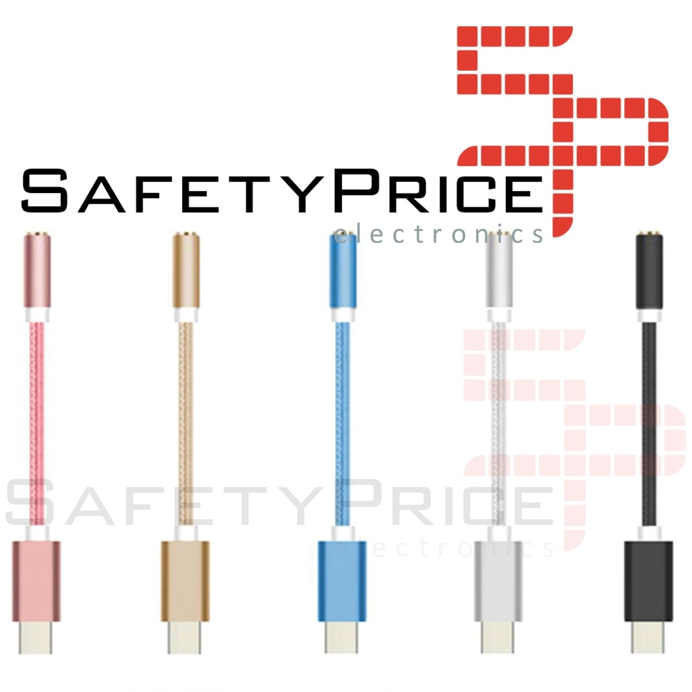 Gevlochten Nylon Adapter USB-C Type C 3.1 Vrouw Jack 3.5Mm Kleur Goud