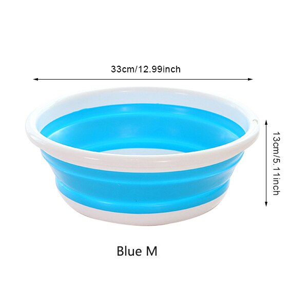 Przenośne umywalki na wolnym powietrzu podróż składana umywalka kempingowa umywalka wiadro misa zlewu domowe składane urządzenia robić oczyszczania akcesoria: niebieski M