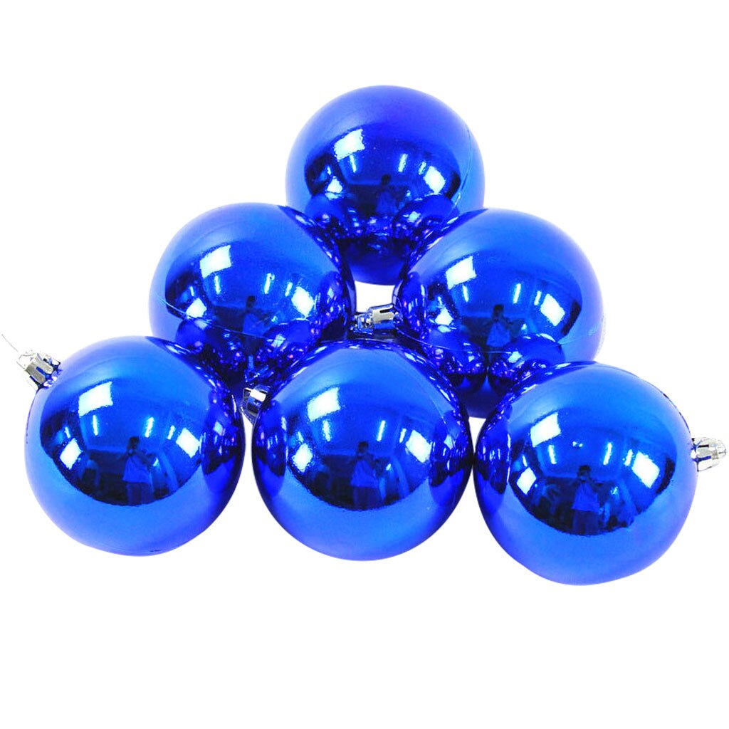 6pcs Christmas Ball Hanging Ornaments Glitter Red Gold Silver Balls For Diy Christmas Tree Decoration Pendants Festival Supplies: E