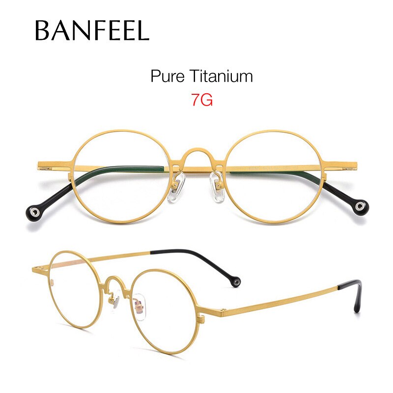 Pure Titanium Recept Brilmontuur Vintage Ronde Mannen Bijziendheid Optische Brillen Frames Leesbril Voor Vrouwen