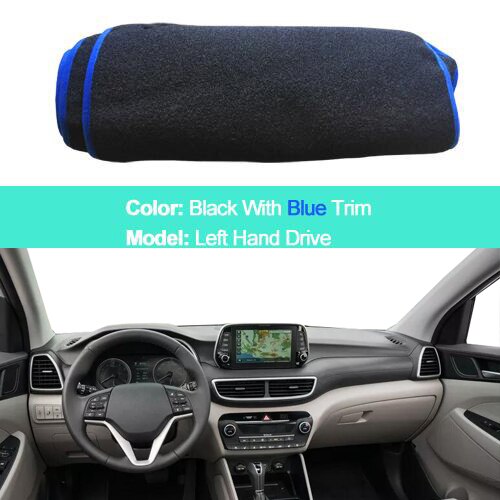 Car Dashboard Cover For Hyundai Tucson LHD RHD With Speaker Dustproof Dashmat Pad Dashboard Cover Carpet Dash Mat Sun Shade: Blue