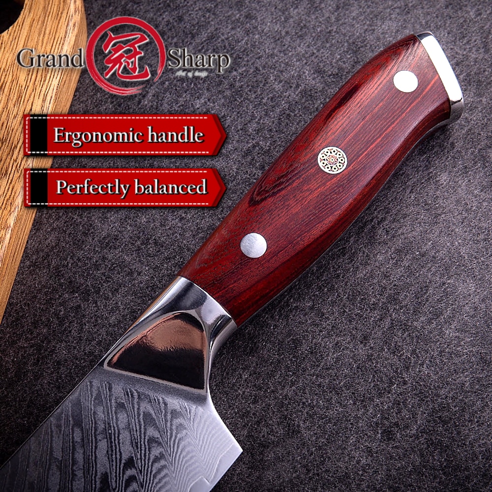 Santoku Knife 6.9" Japanese Kitchen Knife vg10 Japanese Damascus Steel Home Improvement Cutlery Chef Knives Cutting Slicing Tool