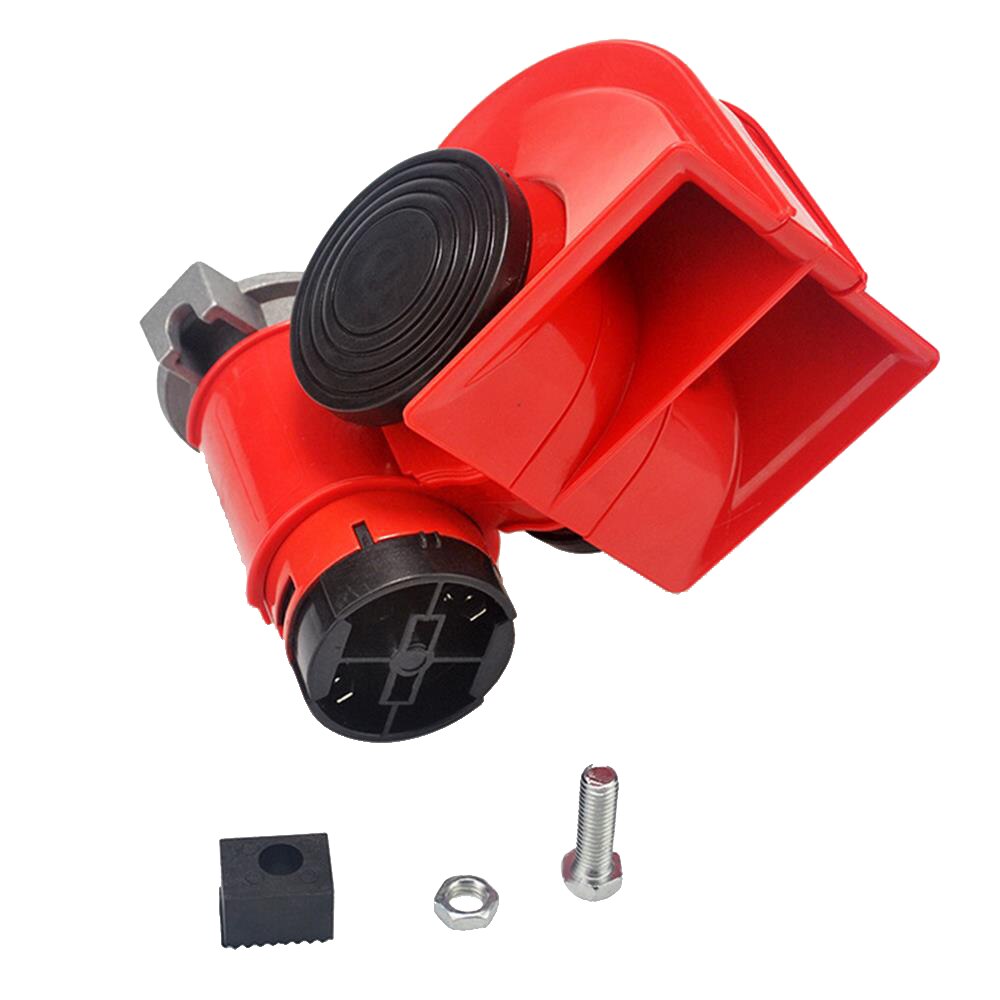 12V 250DB Super fort klaxon Auto double ton Compact Air cornes Kit voiture camion Train bateau double ton haut-parleur rouge pour moto