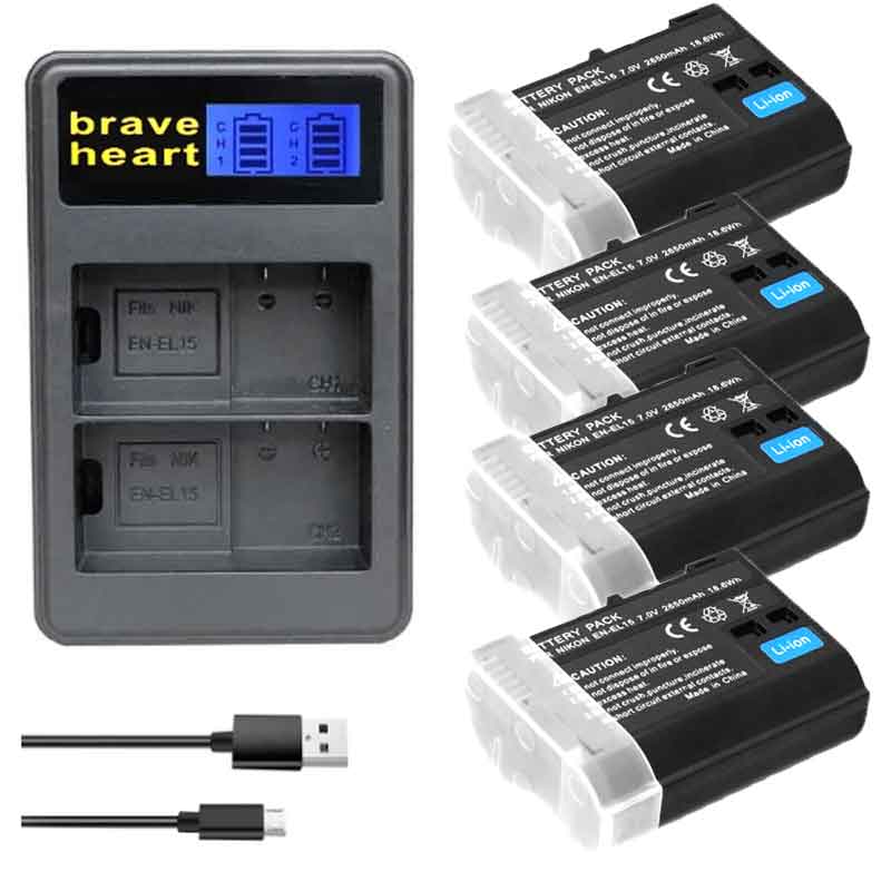 2650mAh EN-EL15C EL15C EN EL15A EN EL15 Batterie pour Nikon Z5, Z6, Z6 II, Z7, Z7II D780, D850, D7500, D500, D600