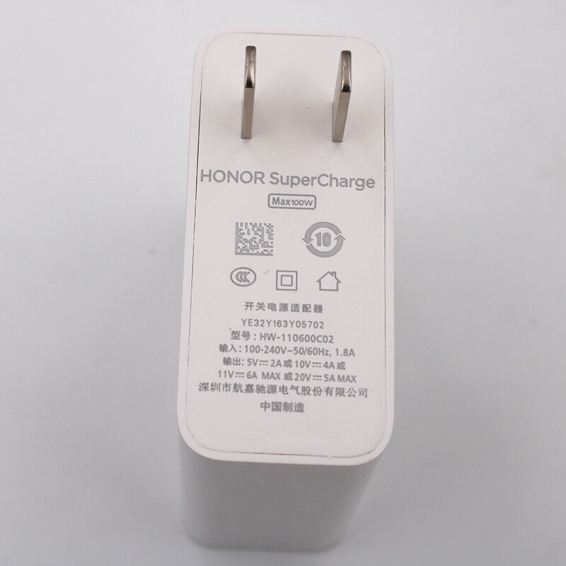 Originele Honor 100W Super Charger Adapter 6A Usb Type C Kabel Voor Honor 50 60 Pro Se Magic 3 huawei Mate 40 30 P50 Nova 8 9 Pro