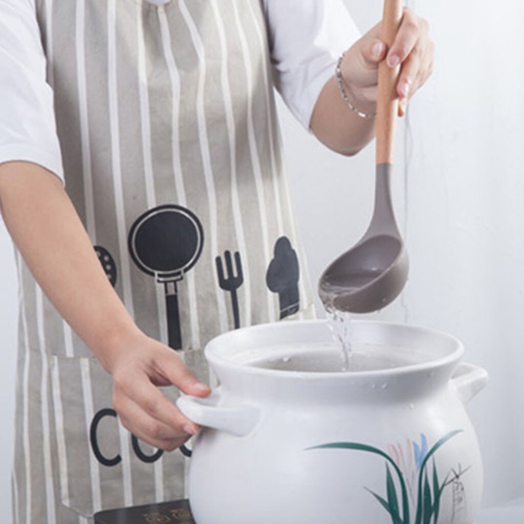 Wooden Silicone Kitchen Utensil Nonstick Utensils Cooking Ladle Turner Spatula Tong Cookware Baking Gadget Tool