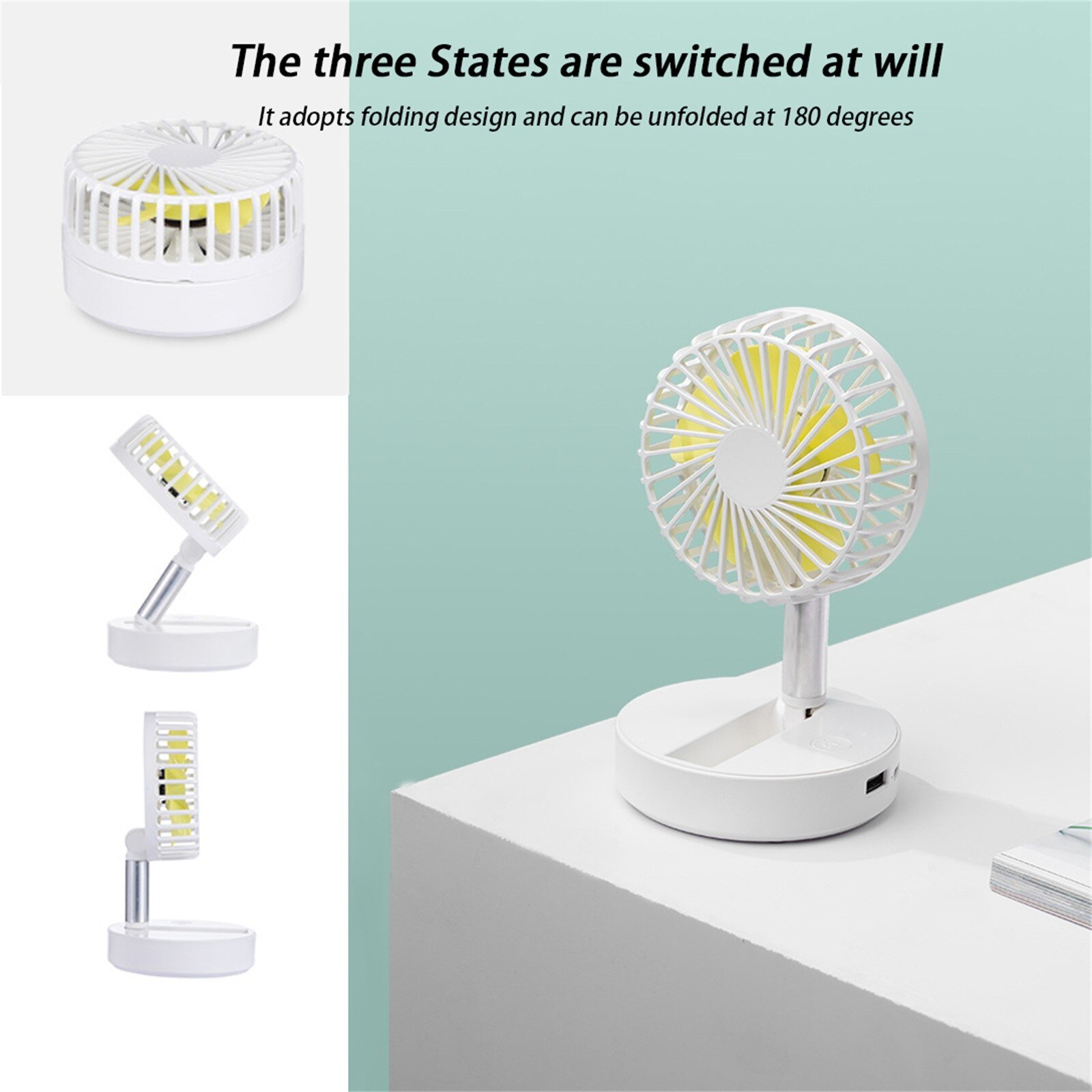 Rechargeable Desktop Folding Usb Fan With Strong Wind Outdoor Mini Mute Handheld Fans With Power Portable Electr