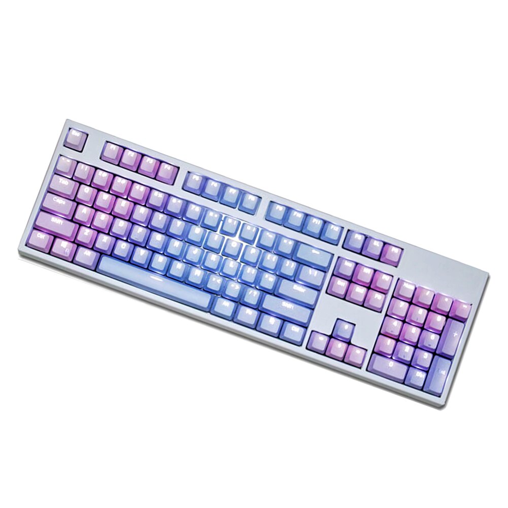 104pcs PBT Backlight Mechanical Keyboard Keycapsfor Cherry MX/Kailh/Gateron/Outemu Keyboard Gradient Key Caps Replacement Acces: Blue