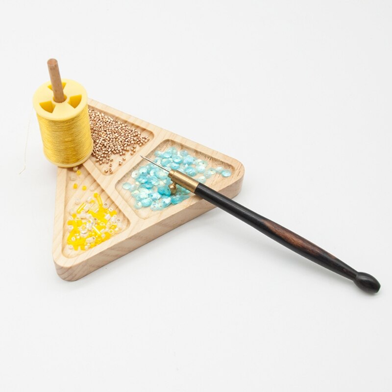Houten Kraal Weefgetouw Kit Driehoek Weven Kralen Kralen Diy Breien Machine Board Organizer Tray Sieraden Maken Ambachten 28GF