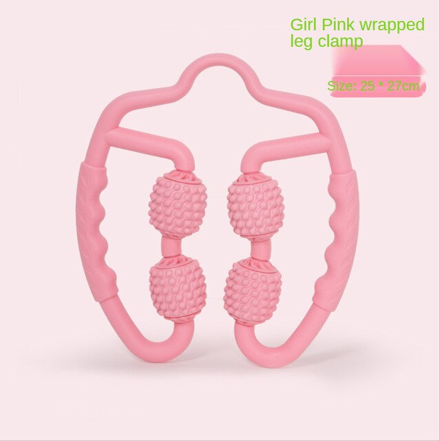 Massage Roller - 4 Wheel Foam Roller for Arm, Leg, Neck - Muscle Tissue Relief: Pink