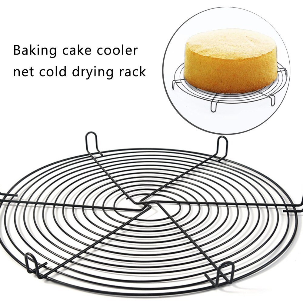 Durable Non Stick Cake Cooling Rack Wire Cooling Grid Wire Tray Round Cookies Biscuits Bread Baking Tray Bakeware Tools