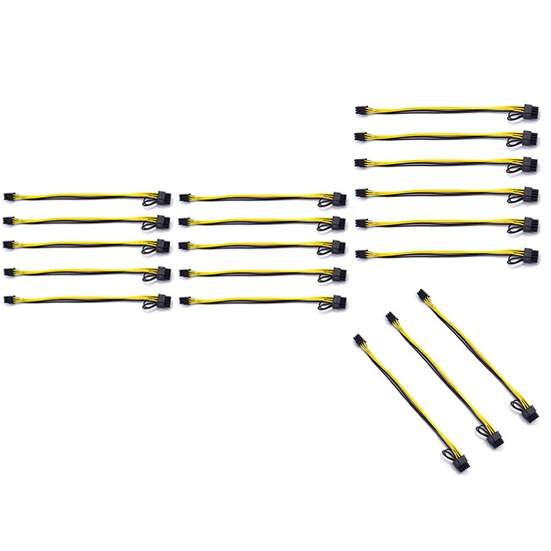 6 Pin Male Naar 8(6 + 2) pin Man Pcie Adapter Power Kabel Server Pci Express Verlengkabel 24 Inches