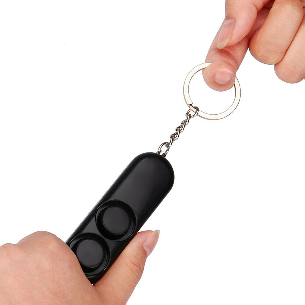 LLavero de seguridad Personal SP99, dispositivo anti-rape, alarma de doble bocina, alerta fuerte de ataque, Panic: Negro