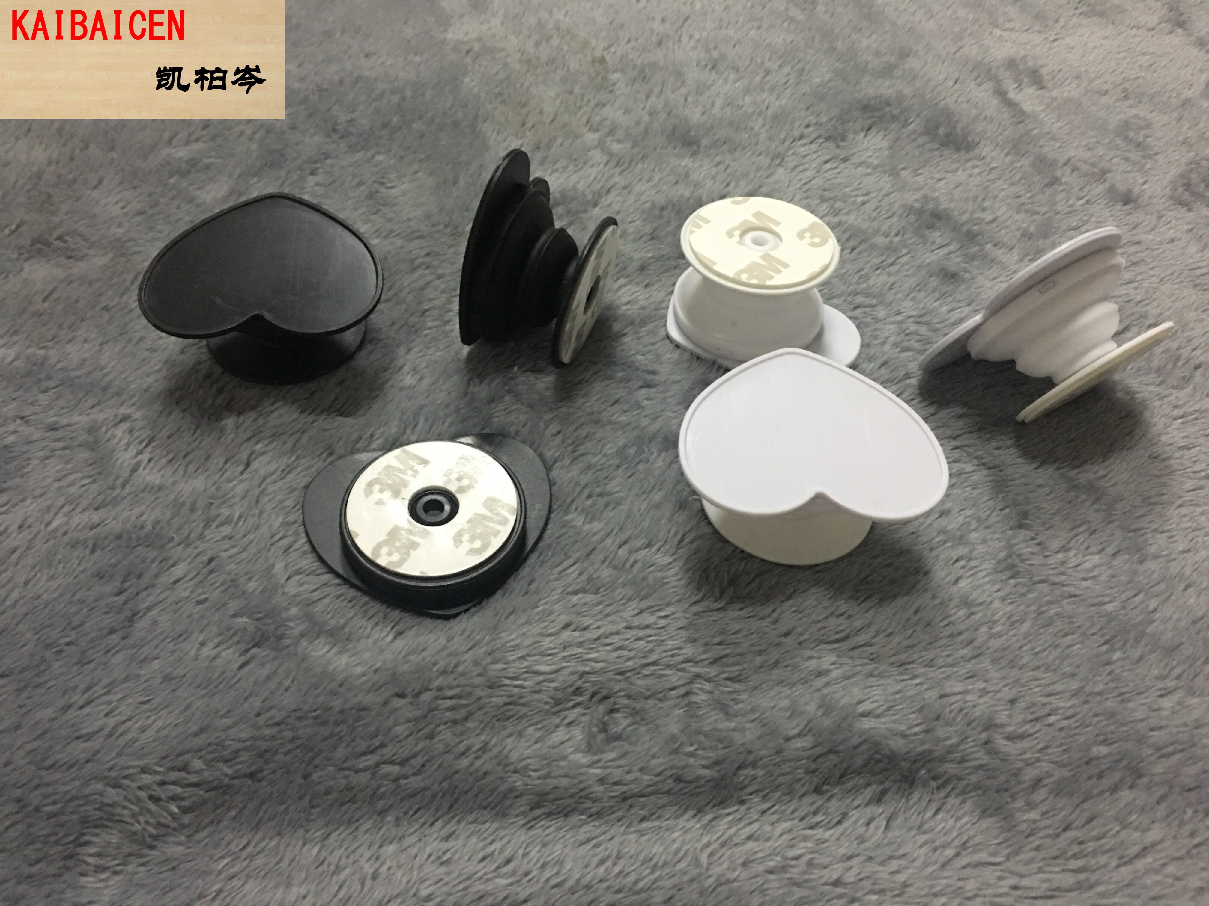 100pcs/lot Universal Heart Cell Phone Holder Real 3M glue Grip UV phone Stand 360 Degree Finger Holder Flexible adjustable