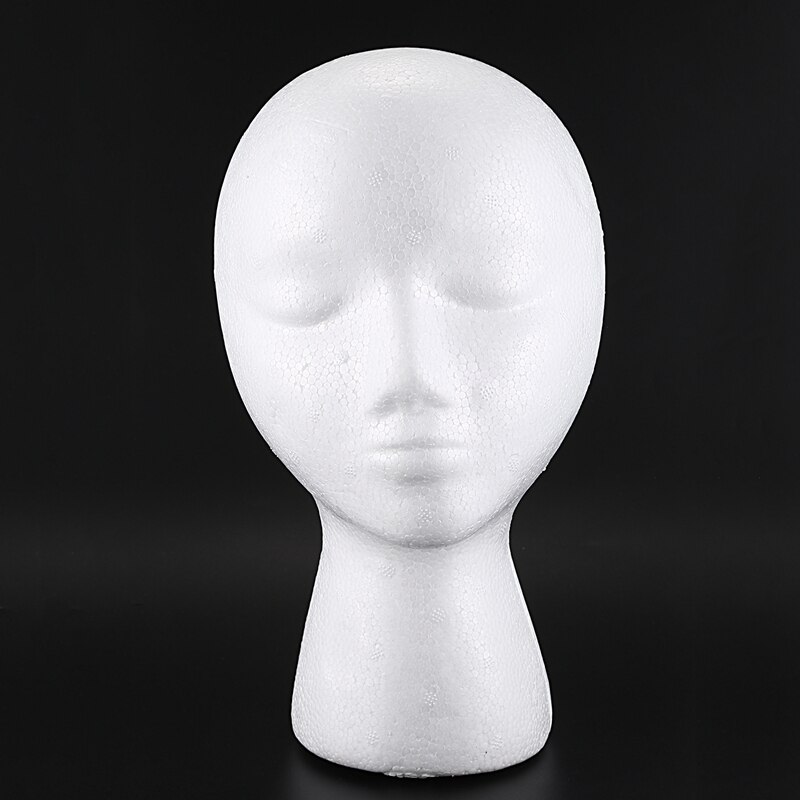 Style styrofoam foam mannekiini peruukkipää näyttö hattu cap peruukkipidike valkoinen vaahtomuovi pää