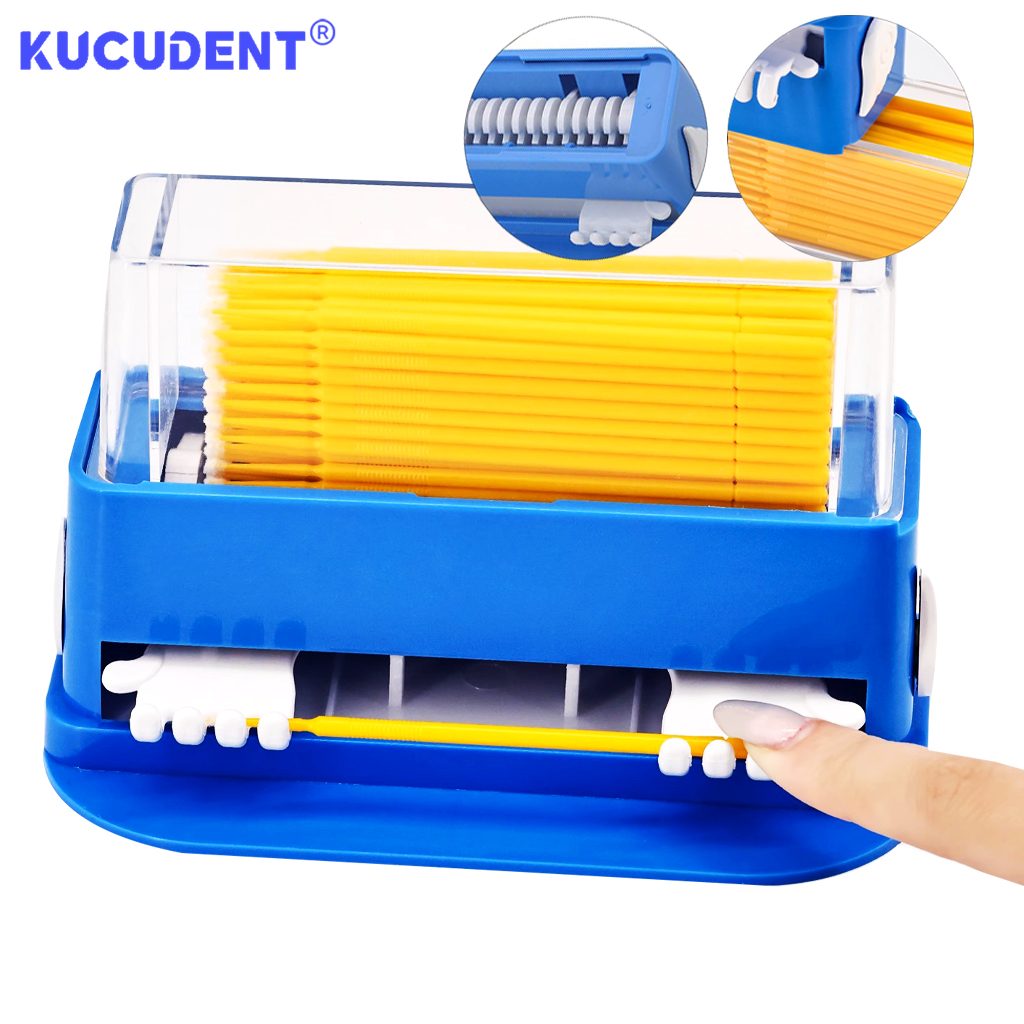Zahn Mikro Applikator Spender Container fallen Einweg Baumwolle Spitze Pinsel Stock Lagerung Kasten Zahnmedizin Mikro Applikator Kasten