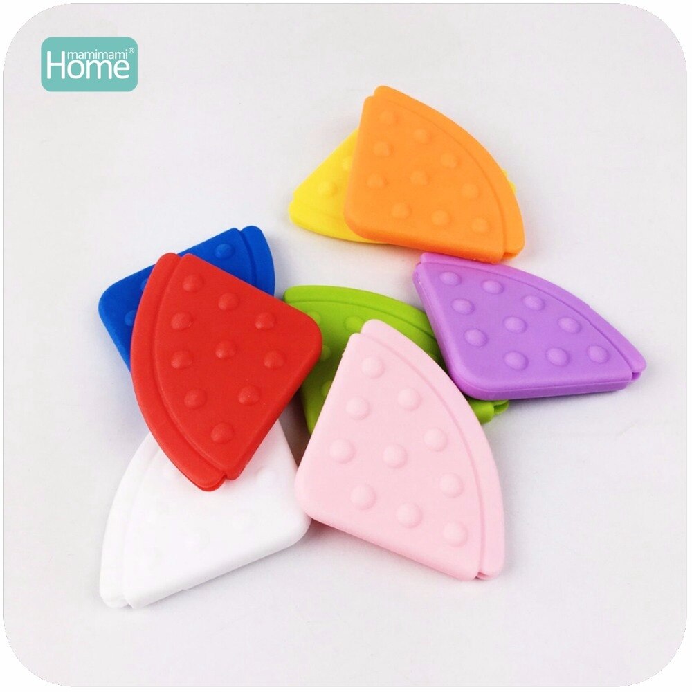 MamimamiHome Baby Hoek Slabbetjes Baby Bijtring 100pc BPA Gratis Bijtring Veilig Effen Kleur Stretchy Hanger Baby Rammelaar Speelgoed: type 1
