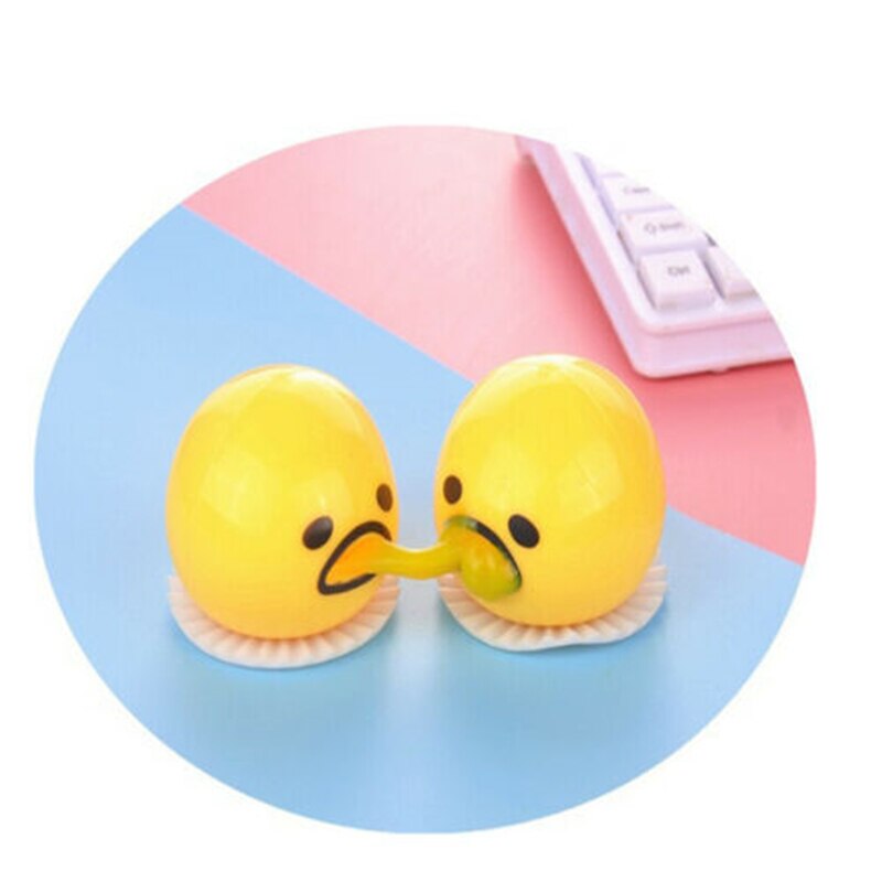 4pcs Squishy Puking Egg Yolk Stress Ball With Yellow Yolk Party Game Relieve Stress Party Festival toys Decor