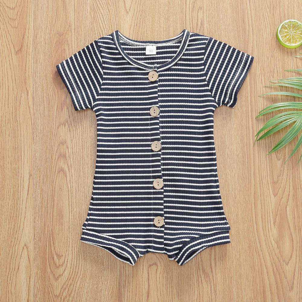 Børn piger tøj sommer strip bodysuit newborn baby romper kort overalls newborn tøj onsie ropa bebe: Sort / 0-3m 70