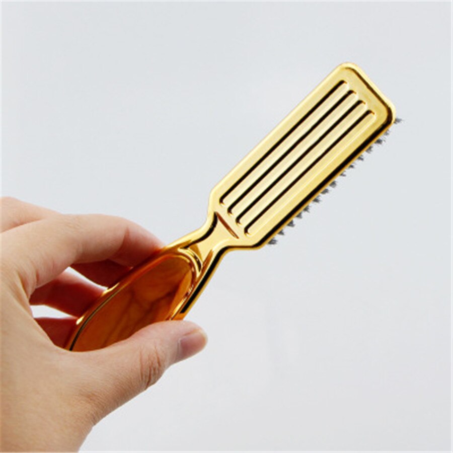 Cepillo de oro galvanizado, pomada Retro, para cortar el cuello, barredor para salón, herramienta de limpieza de peluquería E178