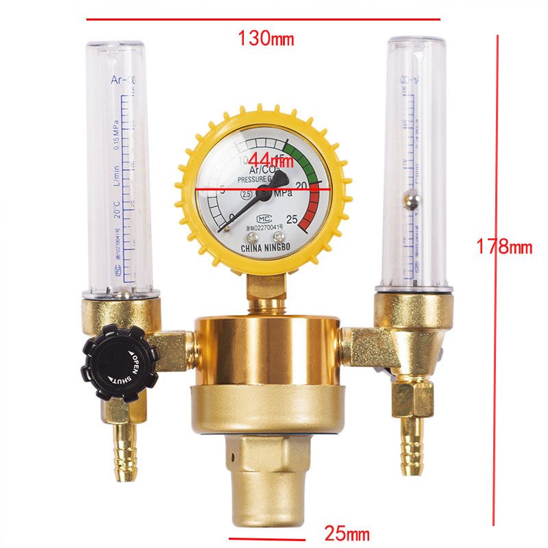 Argon CO2 Pressure Reducer Mig Tig Flow Meter Control Valve Regulator Welding Weld Double Backpurge