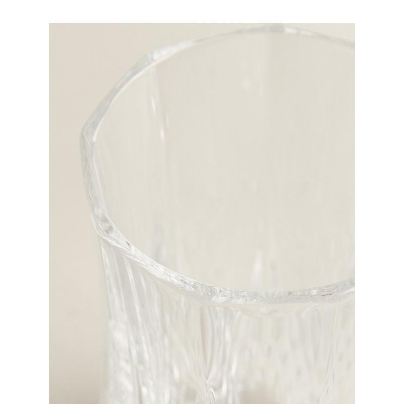 Klart glas vand kop te kop krystal relief flaske med håndtag drinkware business
