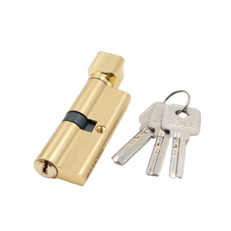 1Set Door Cylinder Lock Anti-theft Entrance Metal Door Lock with 3 Keys for Home