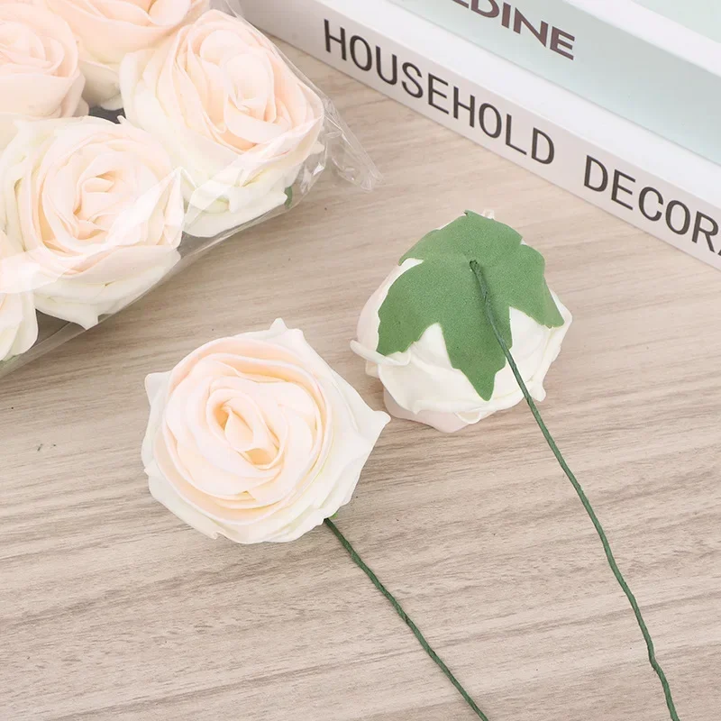 50/5 Uds. De rosas artificiales de espuma Multicolor, rosas falsas para bricolaje, ramos de de boda, arreglos de centros de mesa, decoraciones para el hogar