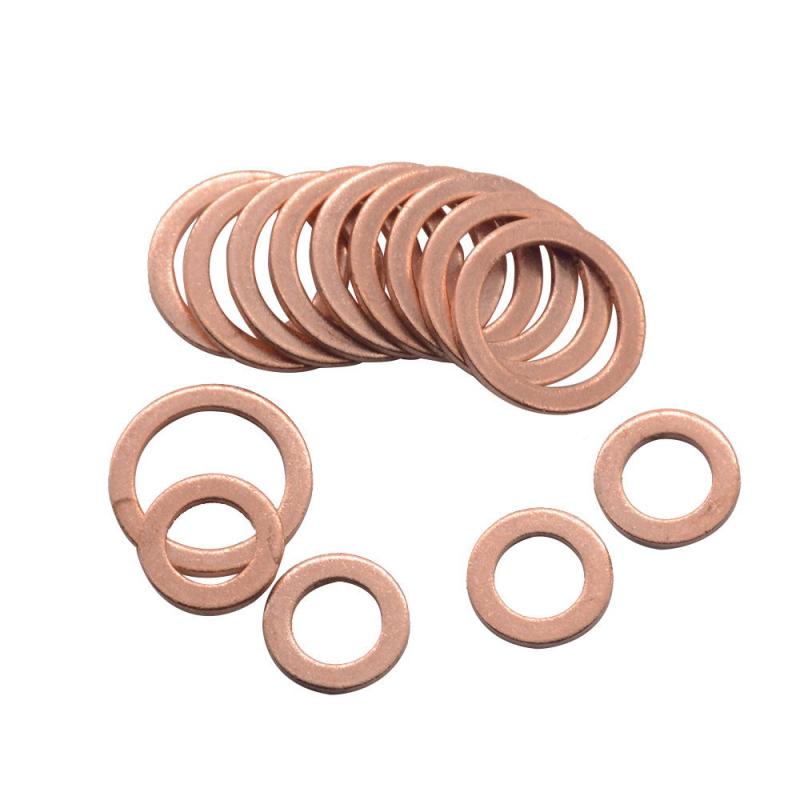 10/20PCS Solid Copper Washer Flat Ring Gasket Sump Plug Oil Seal Fittings10x14x1mm Multiple specifications Fastener Accessories