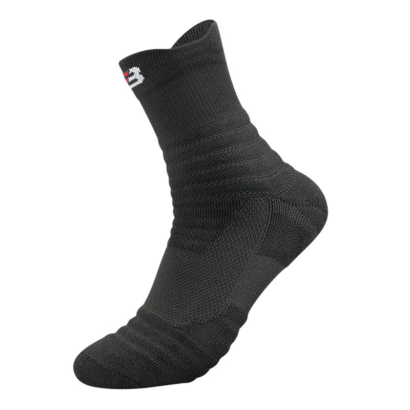 Ushine Basketbal Sokken Kussen Basketbal Sokken Athlethic Crew Sokken Voor Jeugd Meisjes Mannen Vrouwen: Black