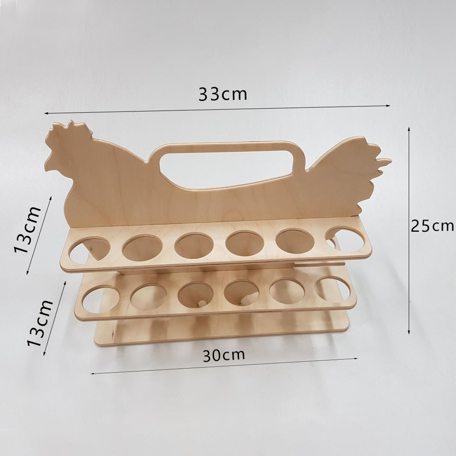 Casier à œufs en bois blanc, 12 compartiments, boîte de rangement Portable en forme de poule
