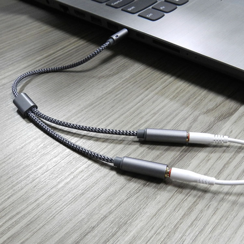 Headset-Adapter, Kopfhörer-Mikrofon und Lautsprecher, Y-Splitter-Kabel, 3,5-mm-Audio-Stecker auf 2 Buchsen, für Kopfhörer-Verlängerung, mobiles Audio