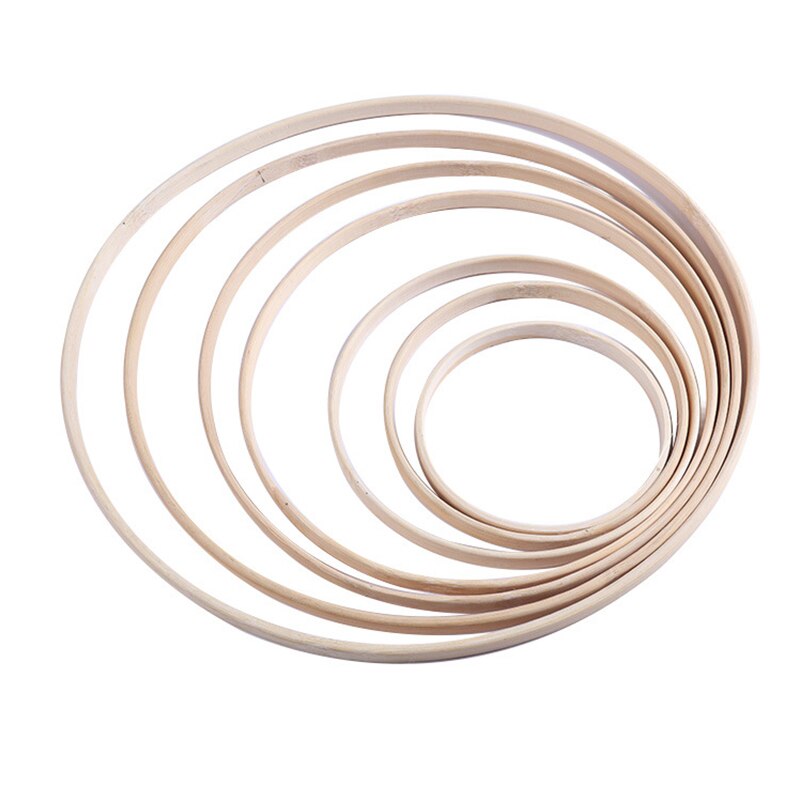 Aro de madera bordado para manualidades, punto de cruz, corona, atrapasueños, anillo circular de bambú, conjunto de decoración de boda, Material de 10-29cm de diámetro: 26.2cm