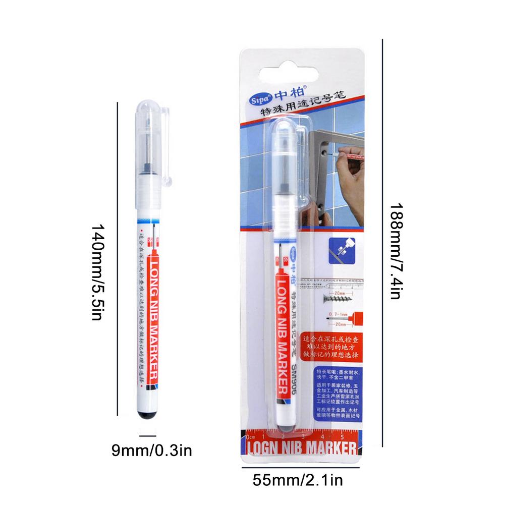 Lange Nib Marker Carpenter Bouw Diep Gat Woondecoratie Water Slip Sneldrogend Markeerstift Multifunctionele Lange Nib