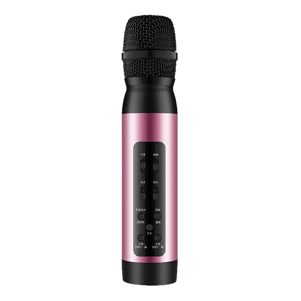 Bluetooth Wireless Microphone Karaoke Speaker KTV Music Player Singing Recorder Handheld Microphone Mic in stock: Rose Gold