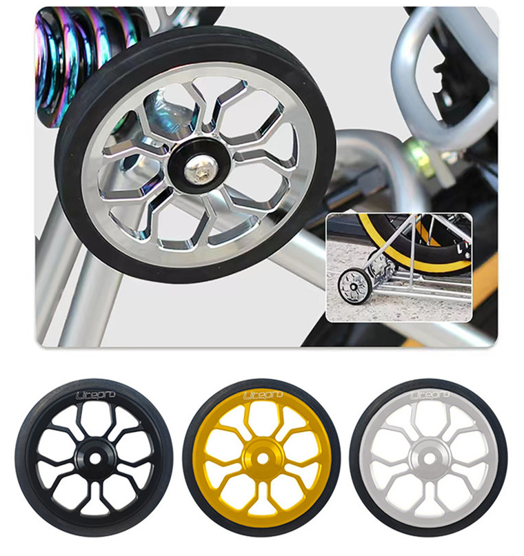 Litepro 3D Hollow 80mm Easy Pushing Wheels Spider Large Easy Wheel Modified sealed Bearing Wheel For Brompton Folding Bike