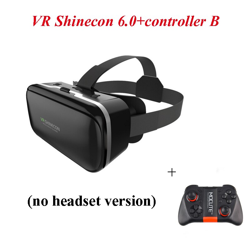 VR SHINECON 6.0 vr doos 2.0 3d vr bril virtual reality gafas bril google kartonnen Originele bobo vr headset Voor smartphone: 6.0 noear add B