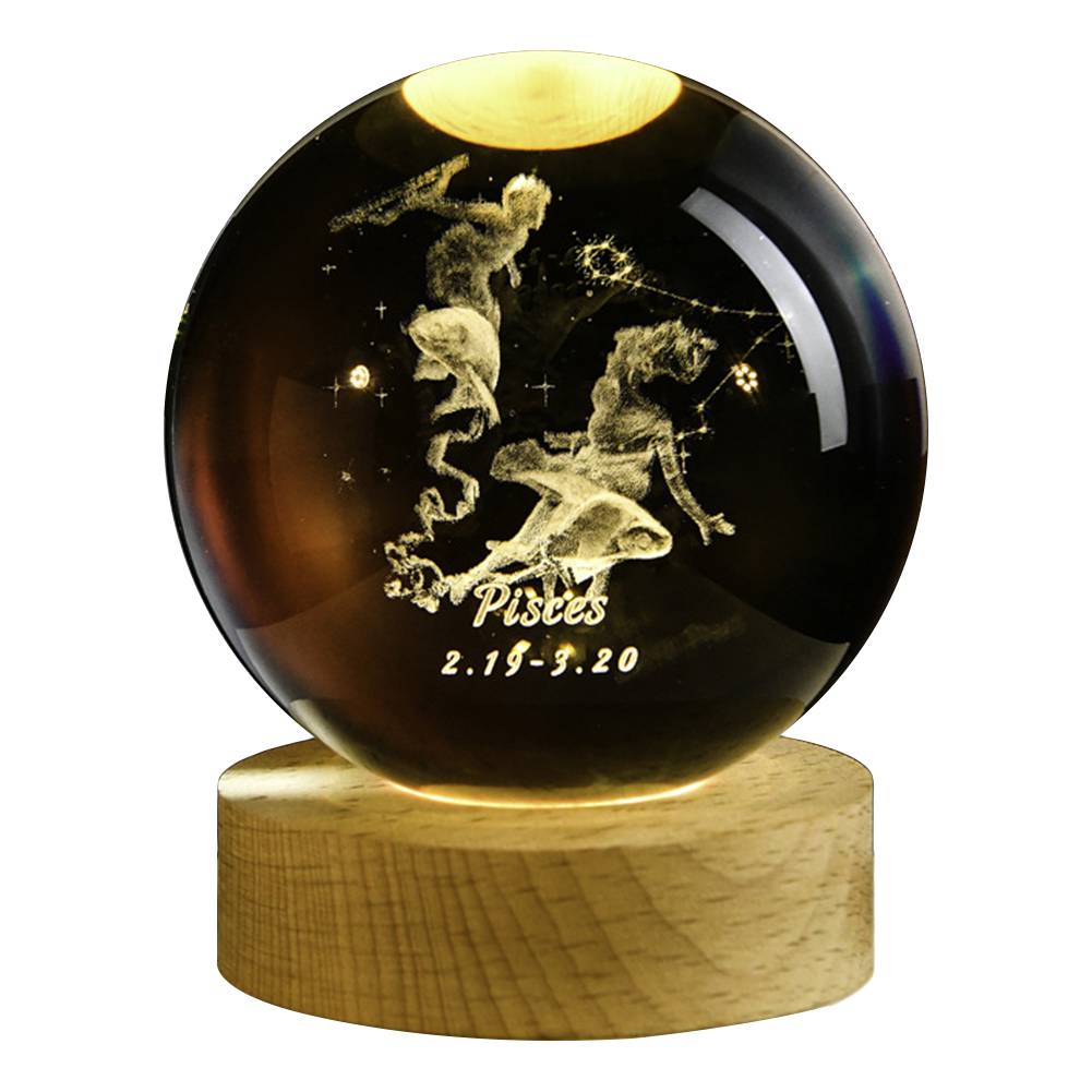 Usb 3d Kristallen Bol 12 Constellatie Led Nachtlampje Decor Lichtgevende Projectoren Slaapkamer Decor Nachtlampgeschenken Voor Kinderen Paar: S / Bordeaux