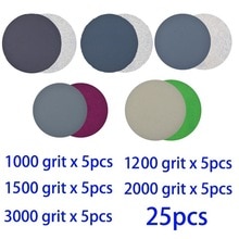 25pcs 3 Inch Wet/Dry Sanding Disc 75mm Hook&Loop Sandpaper 1000-3000 Grit 2000 Grit Sand Paper Abrasive Tools