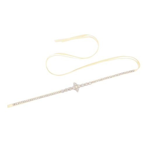 TRiXY S391 Stunning Silver Diamond Belt Wedding Dress Belt Thin Rhinestone Belt Pearls Belts Formal Belts for Bridesmaid Dresses: ivory