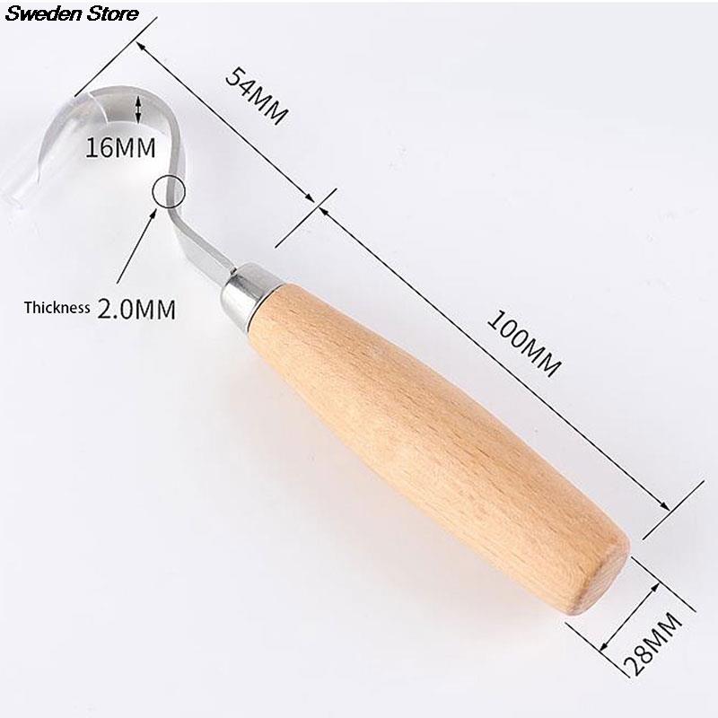 Stainless Steel Wood Carving Cutter Woodwork Sculptural DIY Wood Handle Spoon Hook Knife Carving Tools Woodcut Art Craft Tool 1X