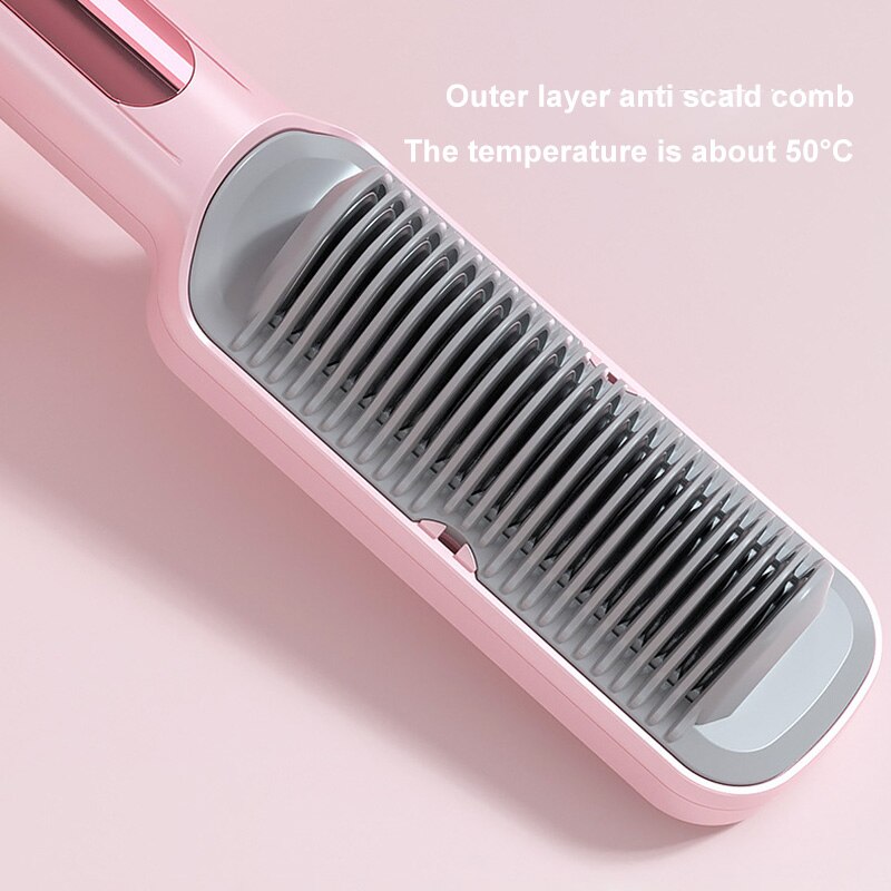 ZY Electric Hair Brushes Anions Hair Strengthening Brush Hair Curling Comb Rotatable Dual-use Comb