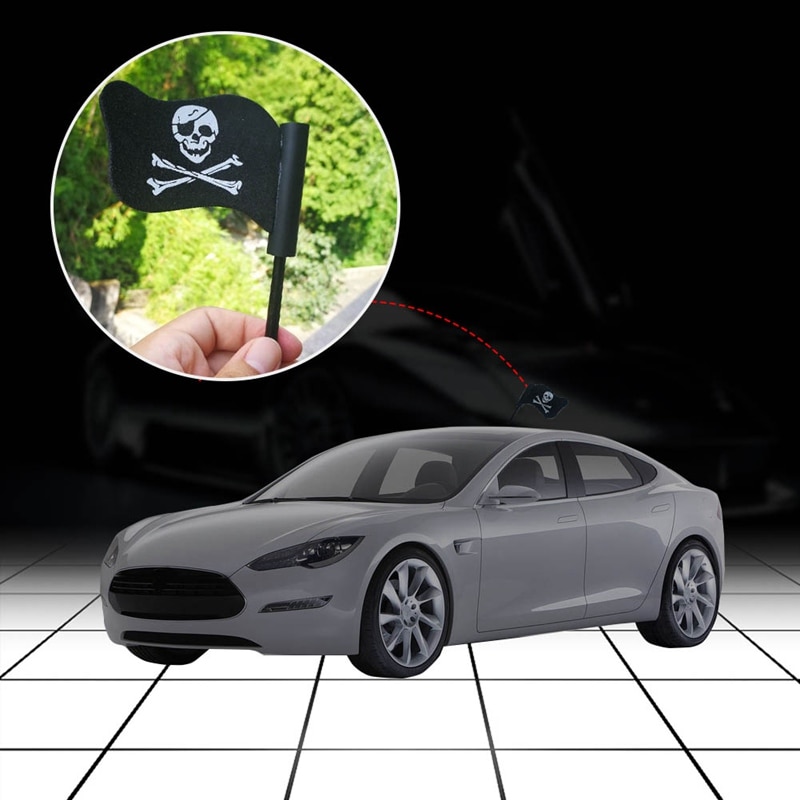 Drapeau de Pirate en forme de boule d'antenne de voiture, crâne noir, pour décoration intérieure et extérieure de voiture