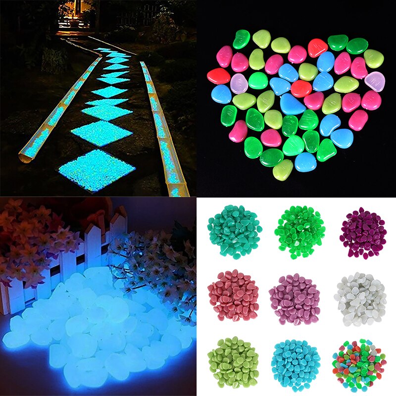 25/50 stücke Leucht Kiesel Felsen Garten Gang Dekorative Stein Glow In The Dark Felsen Für Fisch Tank Hause Garten Dekorationen