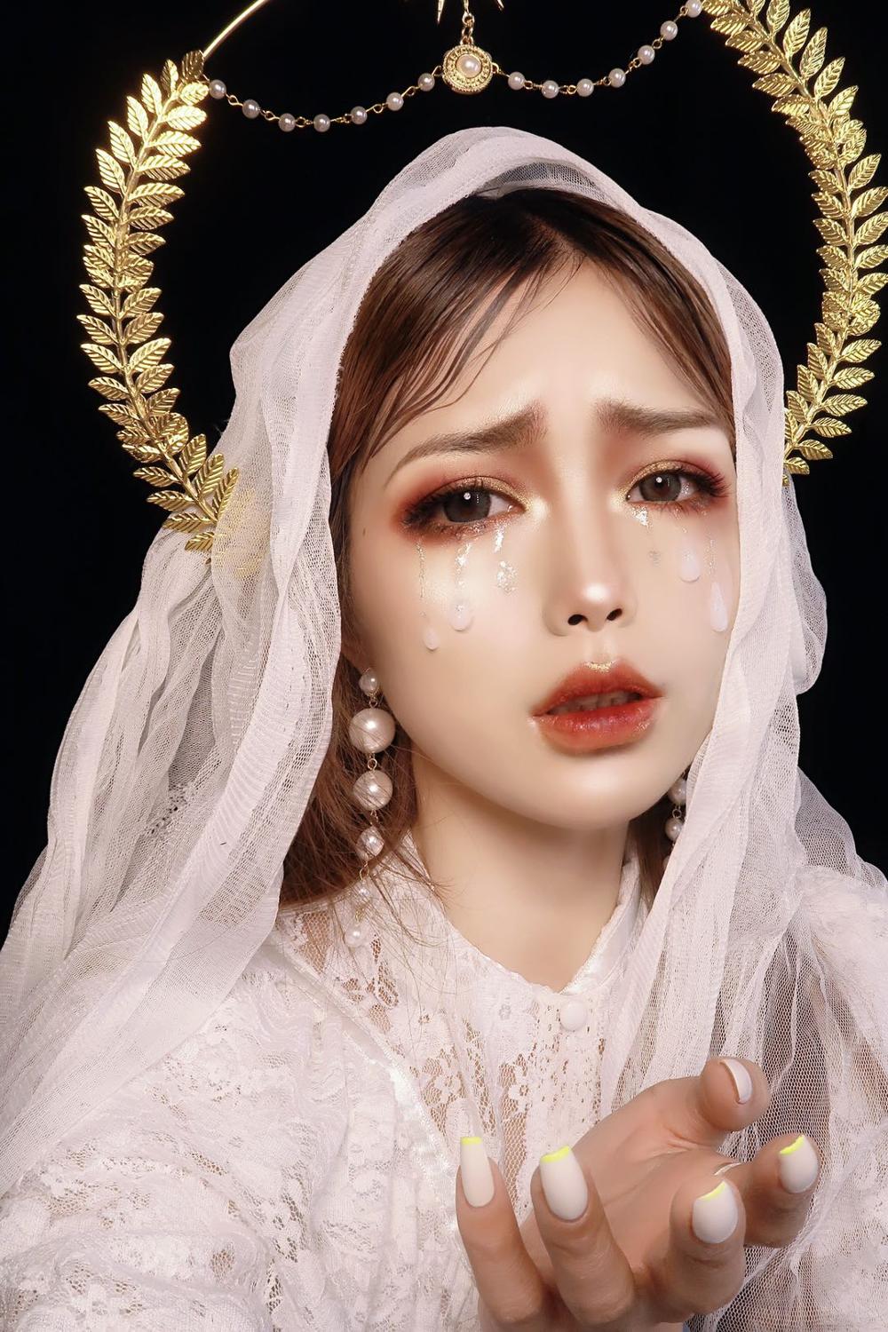 Lolita dulce hecho a mano diadema KC Retro deidad sombrero magnífico Madonna sol Apolo Halo Iglesia Ángel trajes Hanfu de accesorios para el cabello