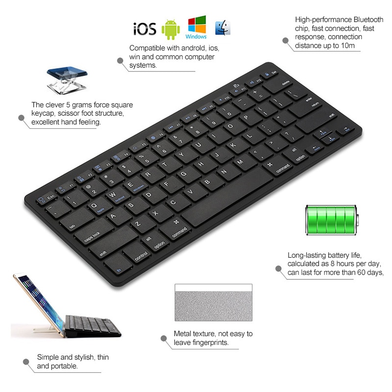Wireless Keyboard Bluetooth Keyboard For Android Ios Windows Three-system Tablet Phone Ipad Universal Bluetooth Keyboard